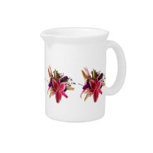 Bouquet With Stargazer Lilies Beverage Pitcher