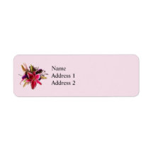 Bouquet With Stargazer Lilies Custom Return Address Label
