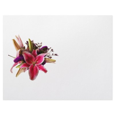 Bouquet With Stargazer Lilies Letterhead Template by SusanSavad