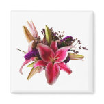 Bouquet With Stargazer Lilies Refrigerator Magnets