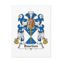 Bourdon Family Crest postcards by coatsofarms Bourdon Family Crest postcards