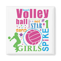 Bourne Beach Volleyball Magnet