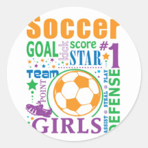 Bourne Soccer Round Stickers