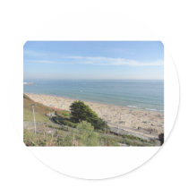 Bournemouth Beach Round Sticker