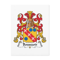 Boussard Family Crest postcards by coatsofarms Boussard Family Crest postcards
