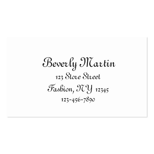 Boutique Business Card (back side)