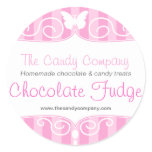 Boutique candy shop pink food round stickers stickers