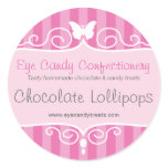 Boutique candy shop pink food round stickers stickers