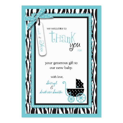 Boutique Chic Boy TY Gift Tag Business Card Template (back side)
