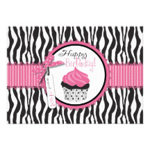 Boutique Chic Cupcakes Card A7 Invite