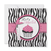 Boutique Chic Cupcakes Invitation Square
