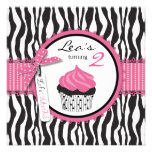 Boutique Chic Cupcakes Invitation Square D