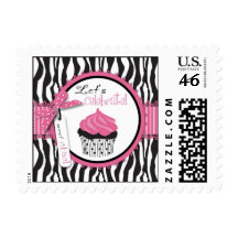 Boutique Chic Cupcakes Invitation Stamp 2