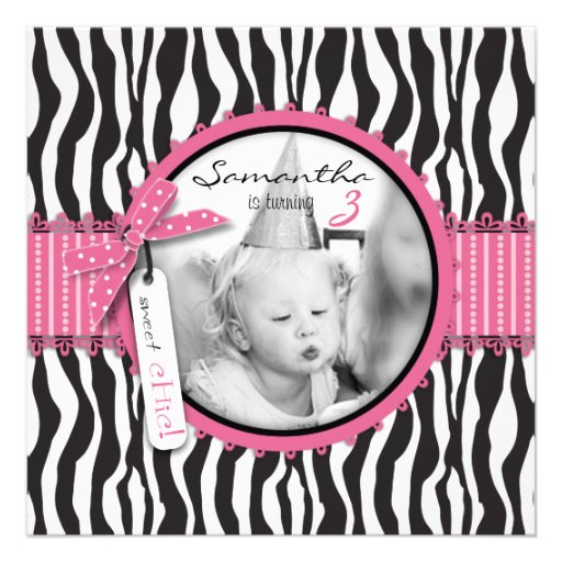 Boutique Chic Cupcakes Photo Invitation Square