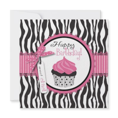 Boutique Chic Cupcakes Square Custom Invitations by LetsCelebrateDesigns
