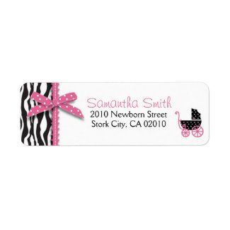 Boutique Chic Girl Return Baby Shower Label