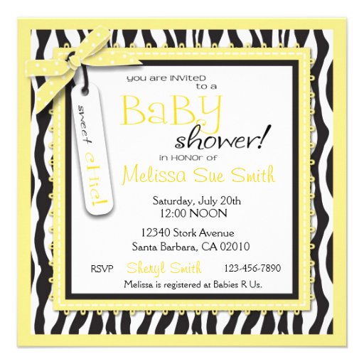 Boutique Chic Invitation Square Baby