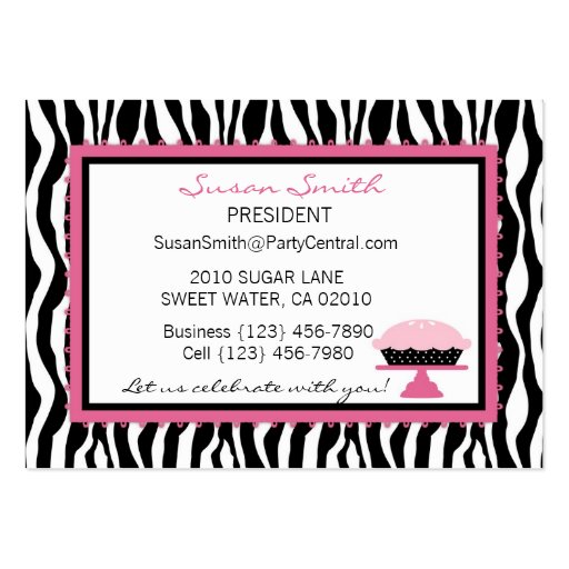 Boutique Chic Pie Business Card Templates (back side)