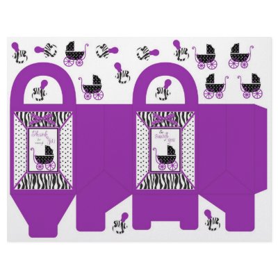 Boutique Chic Violet Favor Box Flyers by LullabyeDreams