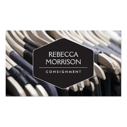 Boutique, Consignment, Fashion Designer, Closet Business Card Templates (front side)