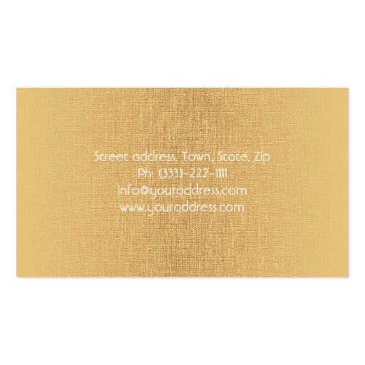 Boutique-Fashion Accessories Gold Linen Card Business Card Templates (back side)
