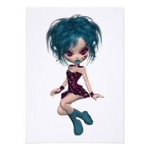Boutique Gothique Mascot Goth Girl 9 Personalized Invitations