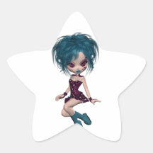 Boutique Gothique Mascot Goth Girl 9 Star Sticker