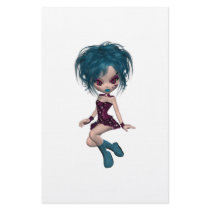 Boutique Gothique Mascot Goth Girl 9 Custom Stationery