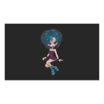 Boutique Gothique Mascot Goth Girl 9 Rectangle Stickers