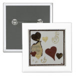 Boutique Hearts Tan - Button