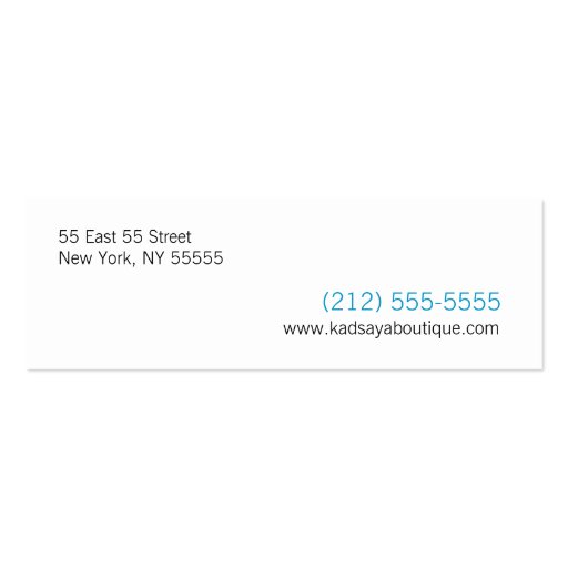Boutique Kadsaya 9 Promotion Store Business Card (back side)
