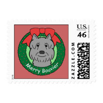 Bouvier Des Flandres Christmas Postage Stamp