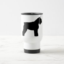 Bouvier des Flandres Dog (in black) Mugs
