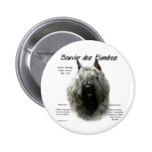 Bouvier des Flandres History Design Pinback Buttons