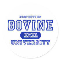 Bovine University Round Stickers