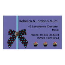 Bow and cupcake kids/parents calling/profile card business card