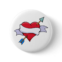 Bow & Arrow Valentine Heart With Blank Banner buttons by kokobaby Bow & Arrow Valentine Heart With Blank Banner buttons