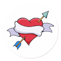 Bow & Arrow Valentine Heart With Blank Banner stickers by kokobaby Bow & Arrow Valentine Heart With Blank Banner stickers