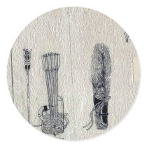 Bow,arrows and quiver,also arrowheads and armband round sticker