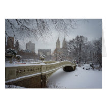 Bow Bridge in Winter, Central Park, New York City Greeting Cards