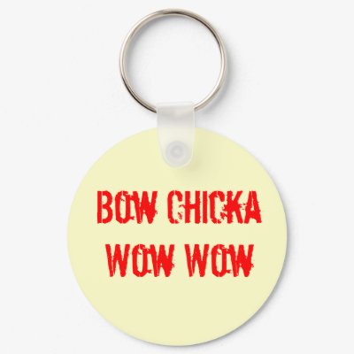 BOW CHICKA WOW WOW Keychain by DesignEntice
