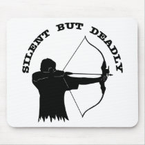 Bow Hunting Archery Silent But Deadly mousepads by WhiteTiger_LLC Bow Hunting Archery Silent But Deadly mousepads