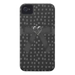 Bow & Jewel Heart Black Pattern iPhone 4 Case-Mate iPhone 4 Case
