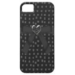 Bow & Jewel Heart Black Pattern iPhone 5 iPhone 5 Cover
