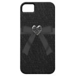 Bow & Jewel Heart Black Sequins iPhone 5 iPhone 5 Covers