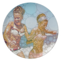 Bow legged women party plate