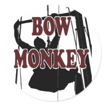 Bow Monkey Round Stickers