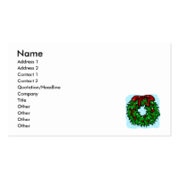 Bow of holly business card template