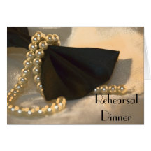 Bow Tie and Pearls Rehearsal Dinner Invitation Card