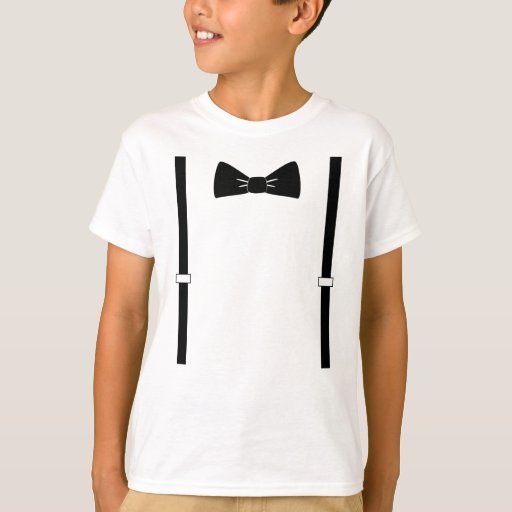 Bow tie and suspenders Boy Tshirt Zazzle